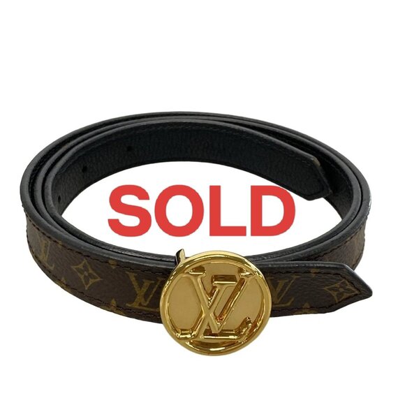LOUIS VUITTON - Dark Brown Light Brown Monogram Belt 407-062725 - Picture 1 of 5